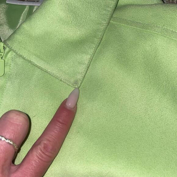 Ep Pro Women’s Golf Jacket lime green faux suede full zip collared SZ L - Picture 3 of 11